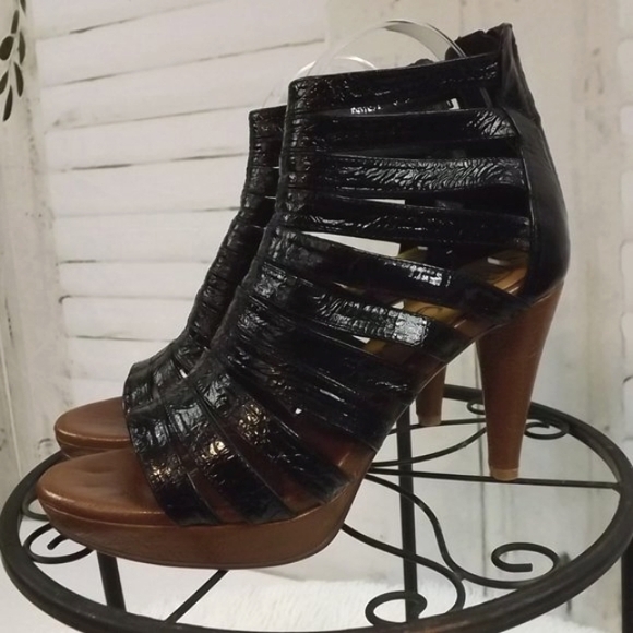 Jeffrey Campbell Shoes - Jeffrey Campbell Marly Black & Brown Ibiza Gladiator Platform Heels, Siz…